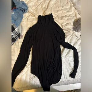 black turtle neck bodysuit